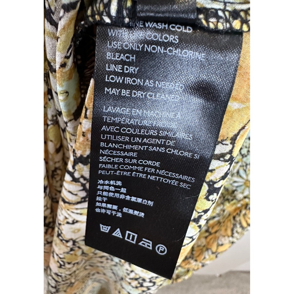 Free People Feeling Groovy Maxi Dress Yellow Floral Sheer Tiered LS Size Medium - Picture 12 of 16